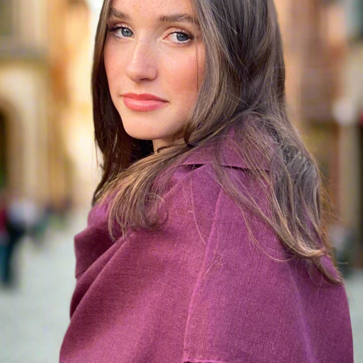 Plum Purple Classic Pashmina Signature Cashmere