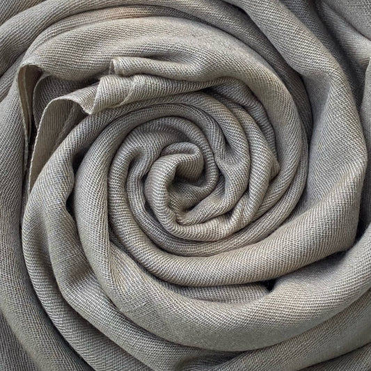 Woodland Taupe Pashmina - Cut Fringe Signature Cashmere