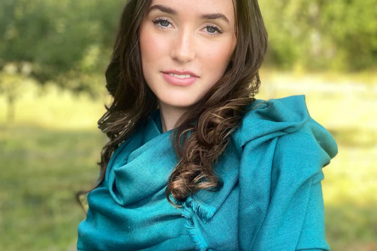 Turquoise Blue Classic Pashmina Signature Cashmere