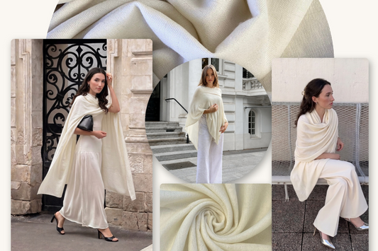 Ivory Cashmere Pashminas, Ponchos and Capes