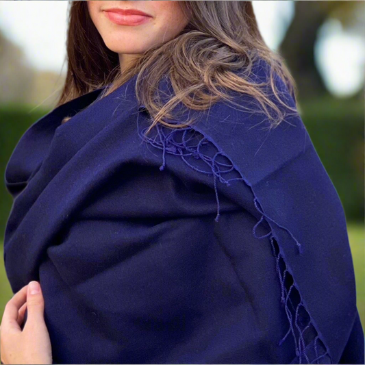 Midnight Blue Classic Pashmina