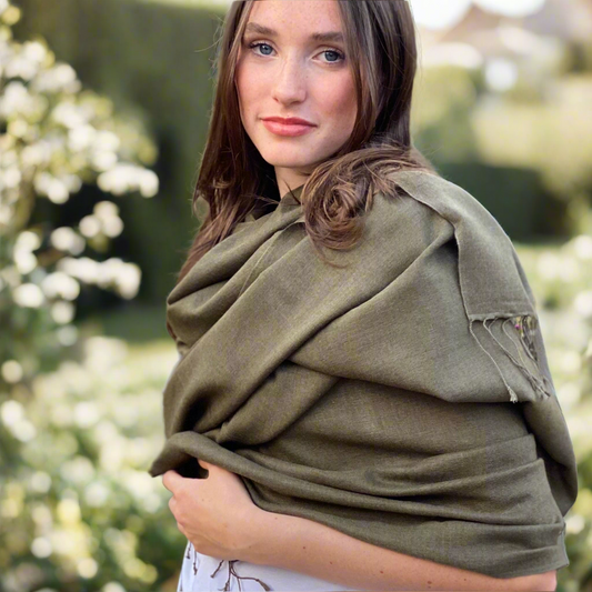 Olive Green Classic Pashmina