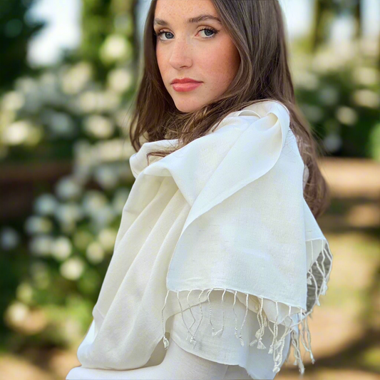 Snowdrop White Classic Pashmina