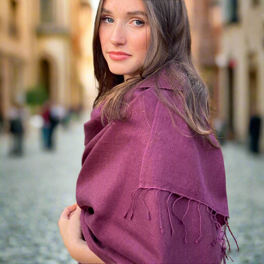 Plum Purple Classic Pashmina