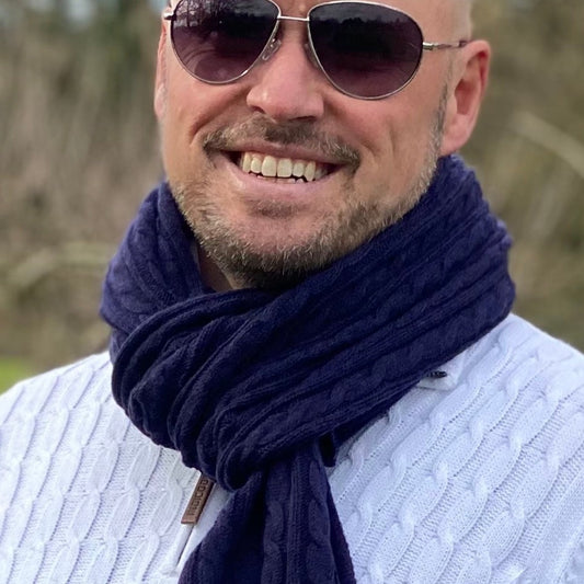Midnight Blue Men's Cashmere Scarf