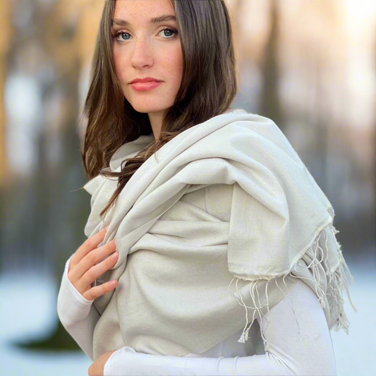 Silver Grey Classic Pashmina