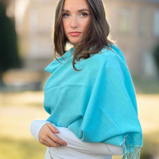 Turquoise Blue Classic Pashmina