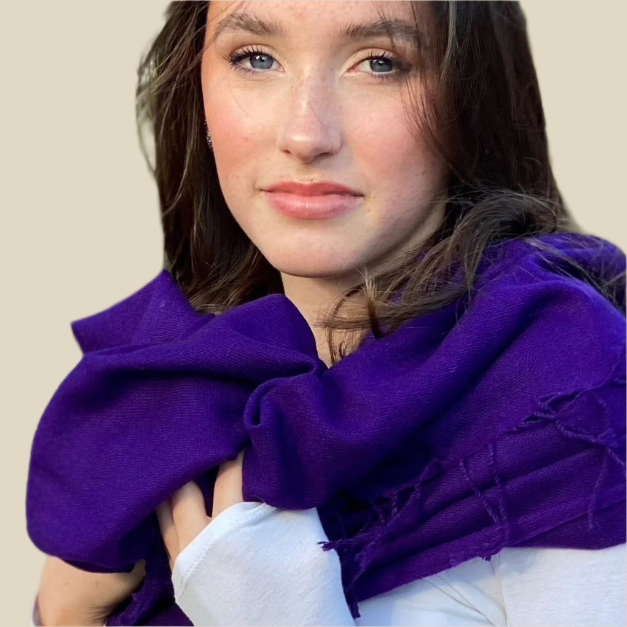 Amethyst Purple Ring Pashmina Signature Cashmere