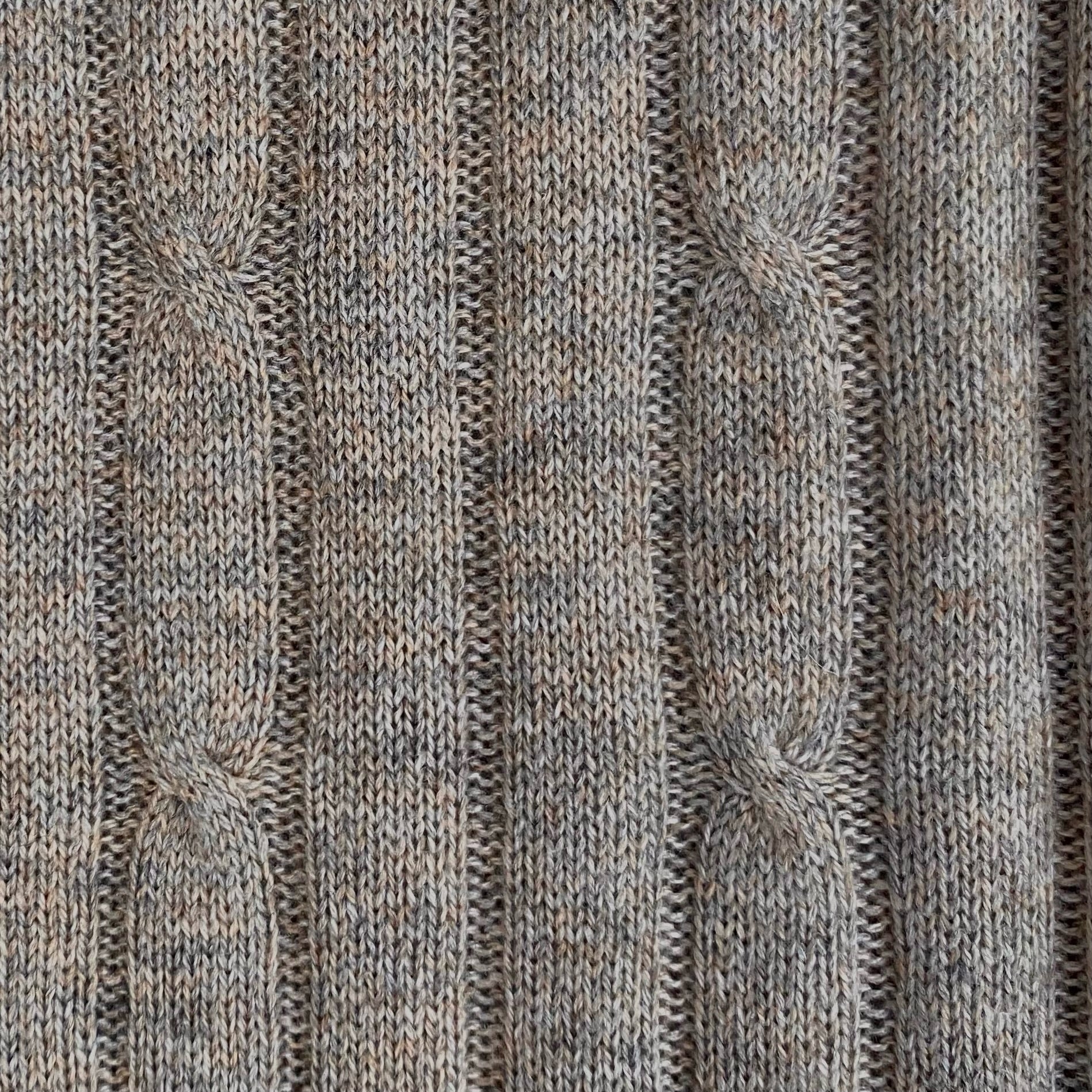 Ash Brown Cable Knit Pashmina Signature Cashmere