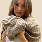 Ash Brown Cable Knit Pashmina Signature Cashmere