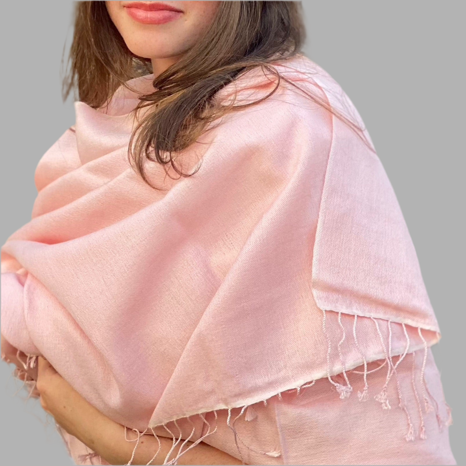 Coral Pink Classic Pashmina Signature Cashmere