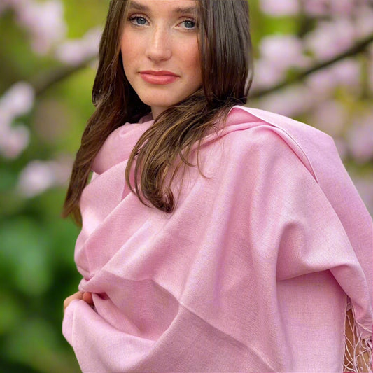 Baby Pink Classic Pashmina Signature Cashmere