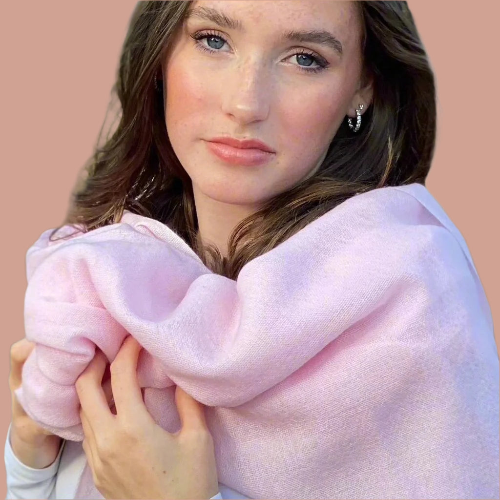 Baby Pink Ring Pashmina Signature Cashmere