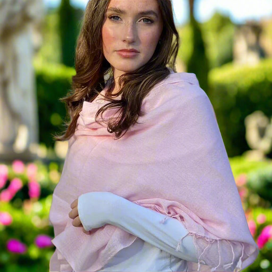 Baby Pink Ring Pashmina Signature Cashmere