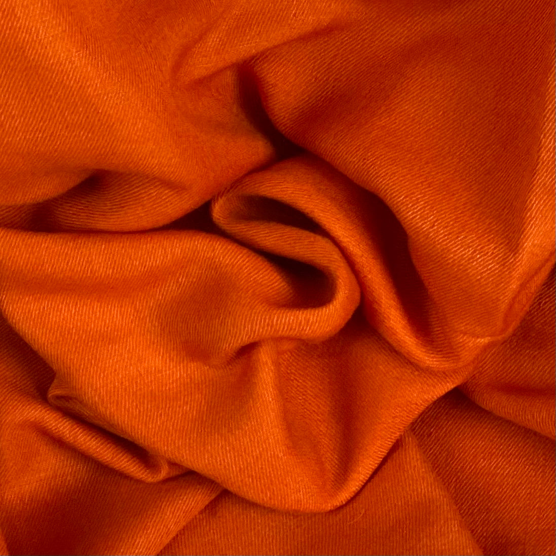 Blazing Orange Pashmina - Cut Fringe Signature Cashmere