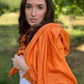 Blazing Orange Pashmina - Cut Fringe Signature Cashmere