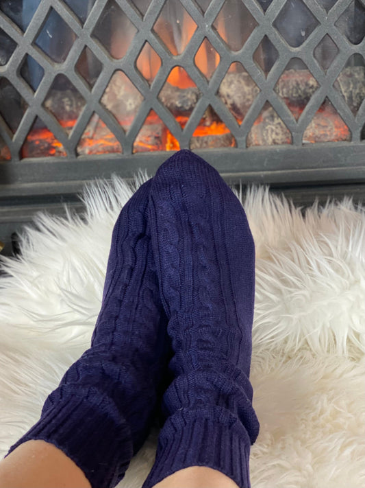 Cashmere Cable Knit Bed Socks Signature Cashmere