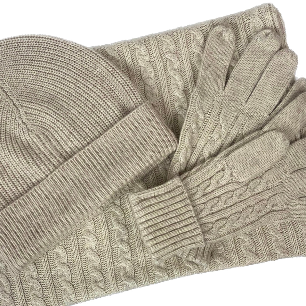 Cashmere Cable Knit Gloves Signature Cashmere