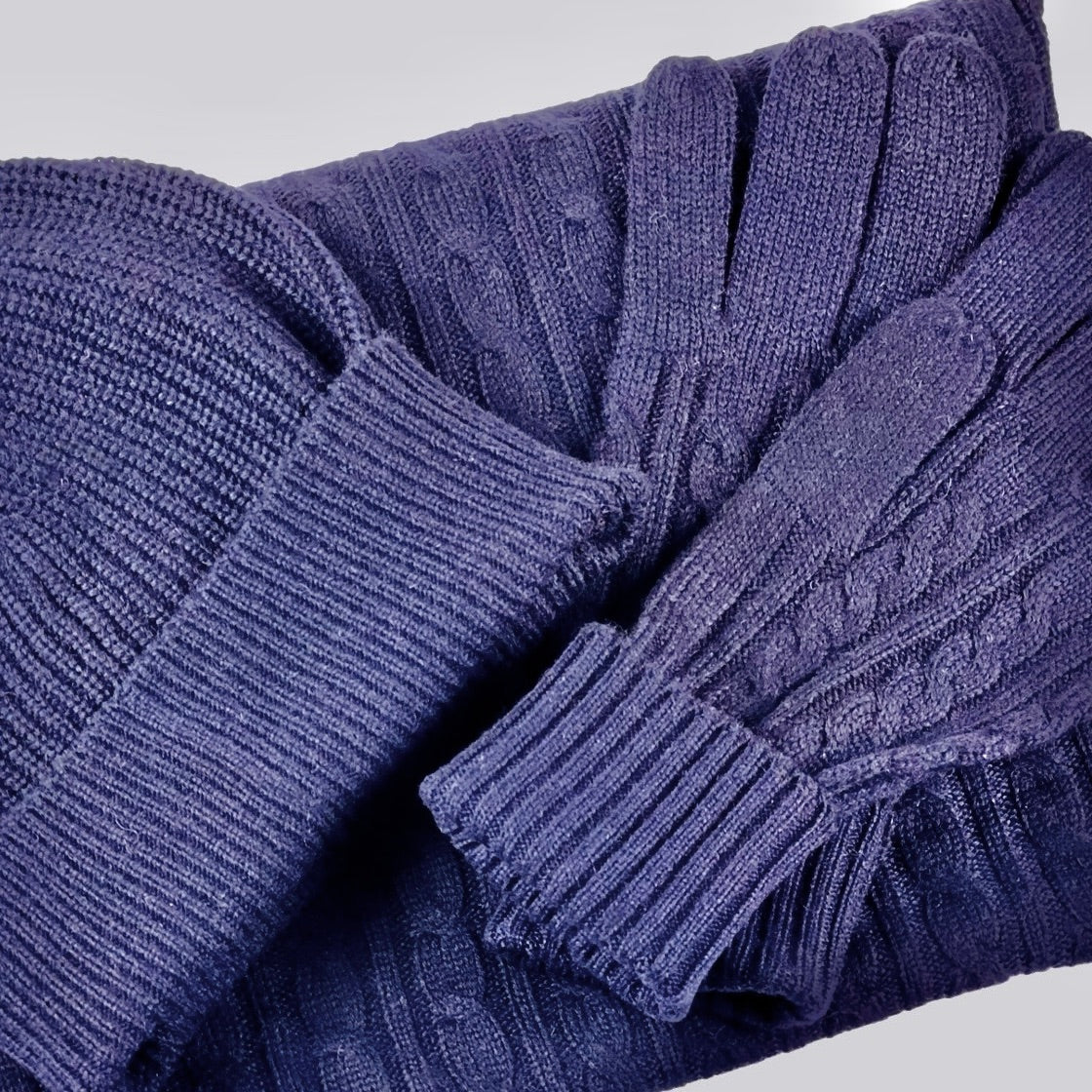 Cashmere Cable Knit Gloves Signature Cashmere