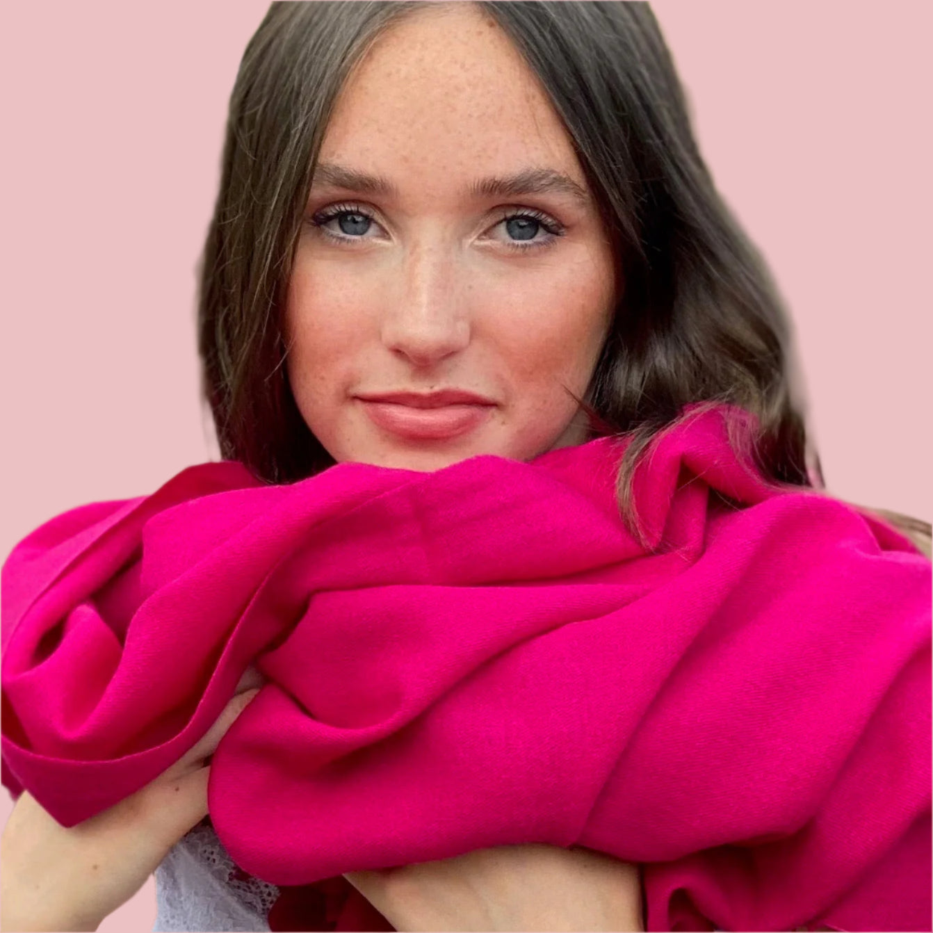 Cerise Pink Classic Pashmina Signature Cashmere