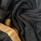 Charcoal Grey & Camel Trim Luxury Cashmere Cape Signature Cashmere