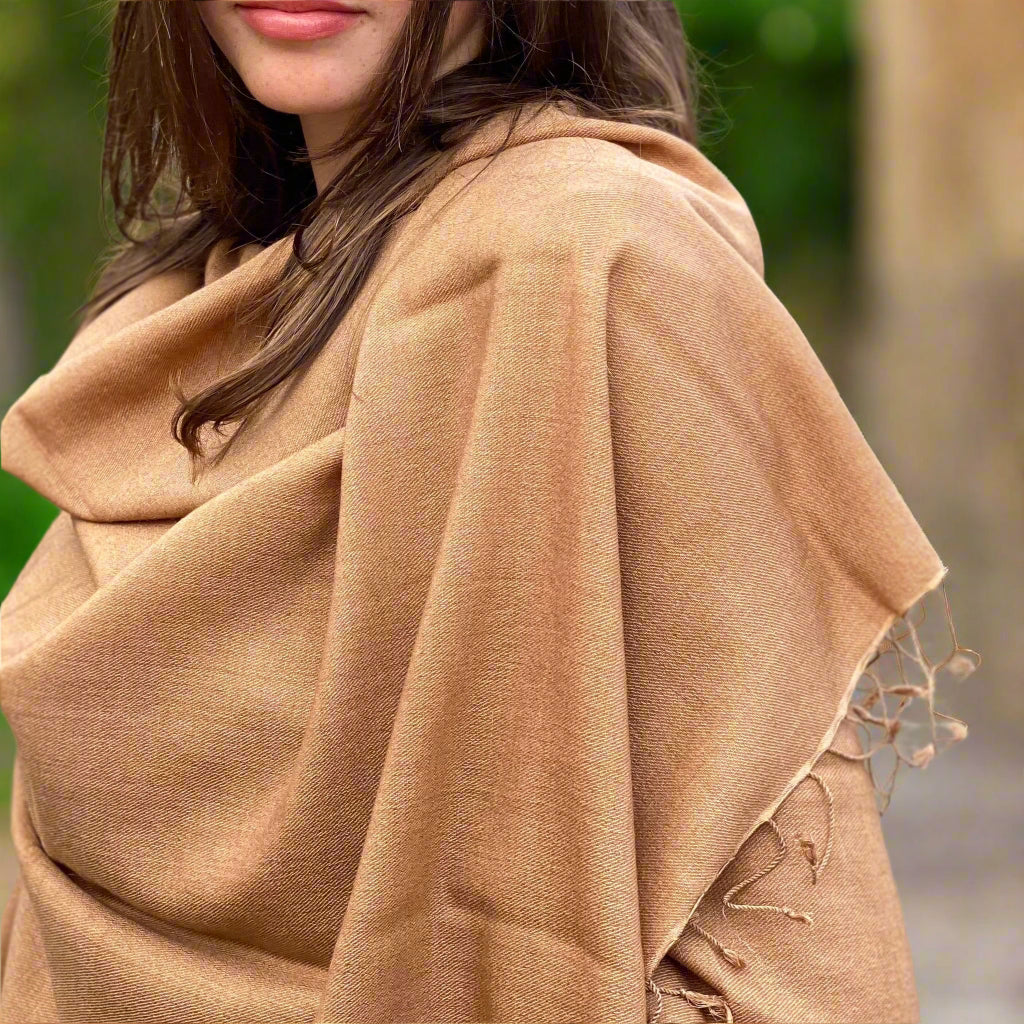 Coffee Brown Classic Pashmina Signature Cashmere