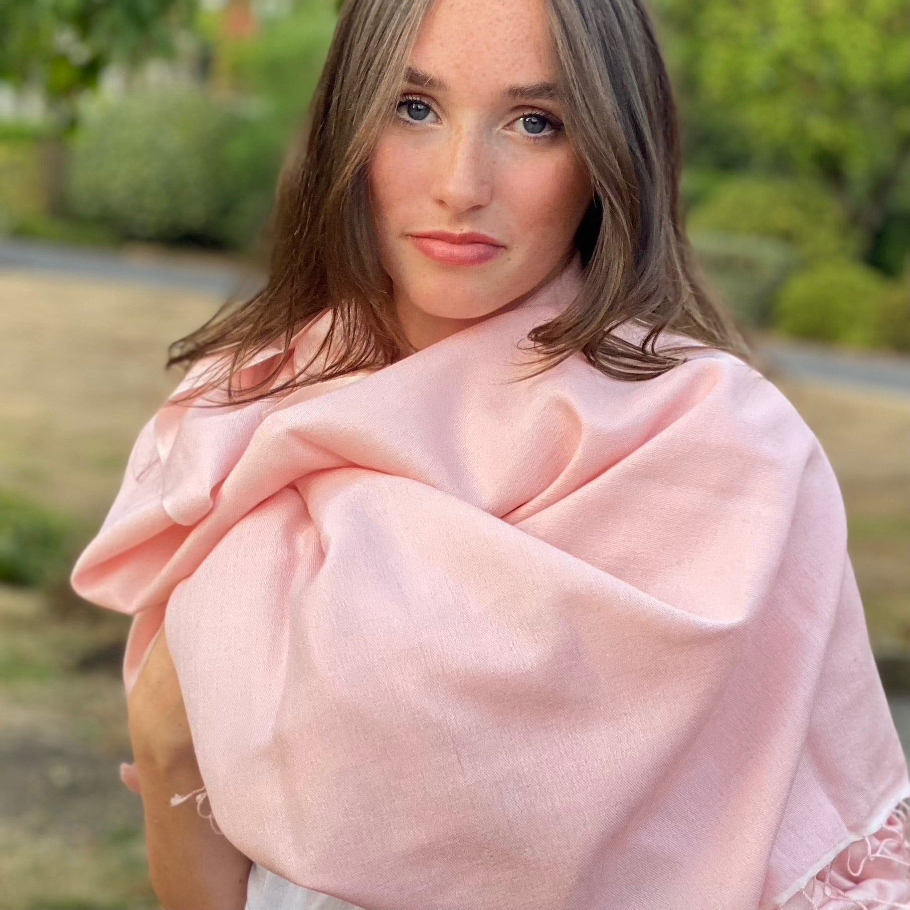 Coral Pink Classic Pashmina Signature Cashmere