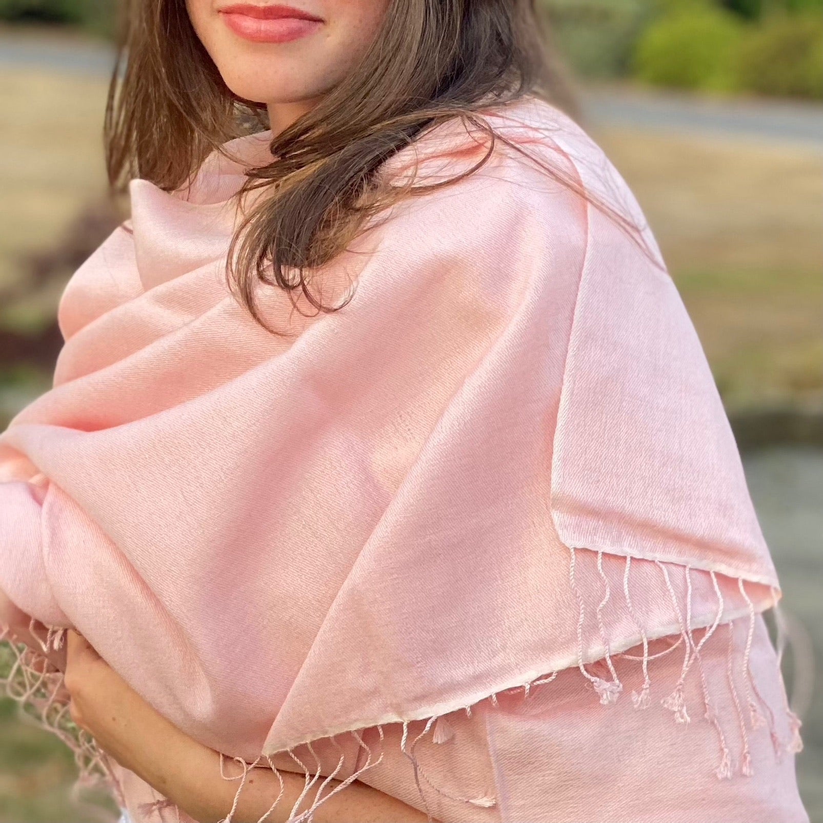 Coral Pink Classic Pashmina Signature Cashmere