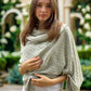 Dove Grey Cable Knit Pashmina Signature Cashmere