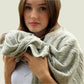 Dove Grey Cable Knit Pashmina Signature Cashmere