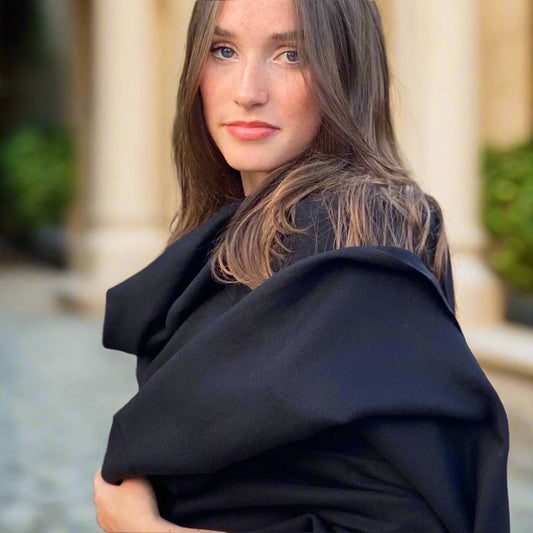 Ebony Black Classic Pashmina Signature Cashmere