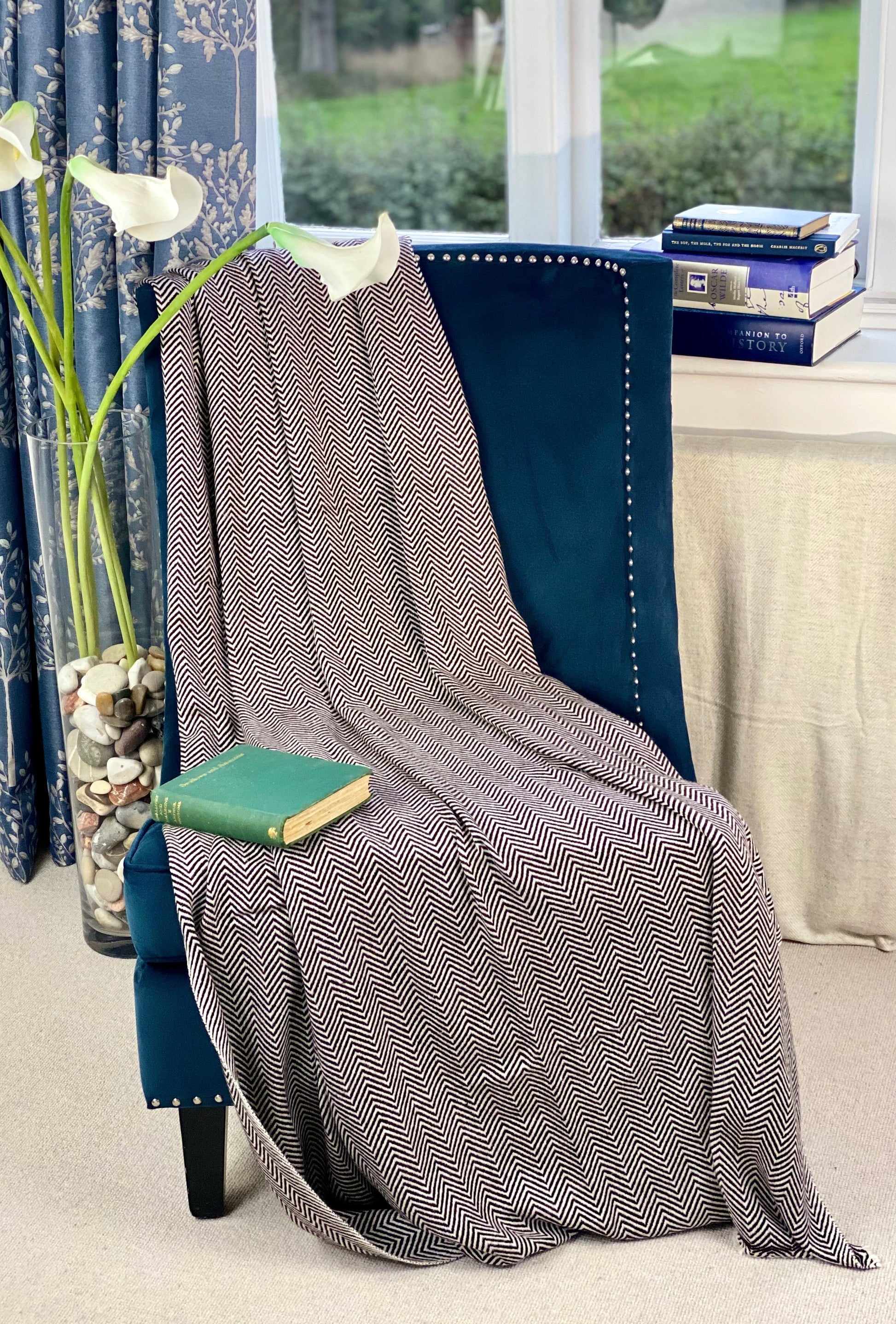 Ebony Black Luxury Cashmere Throw Signature Cashmere