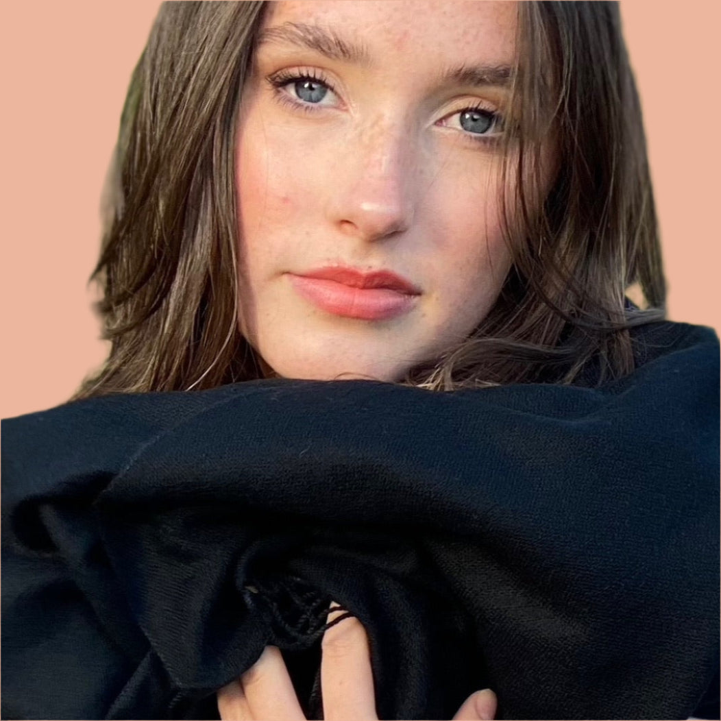 Ebony Black Ring Pashmina Signature Cashmere