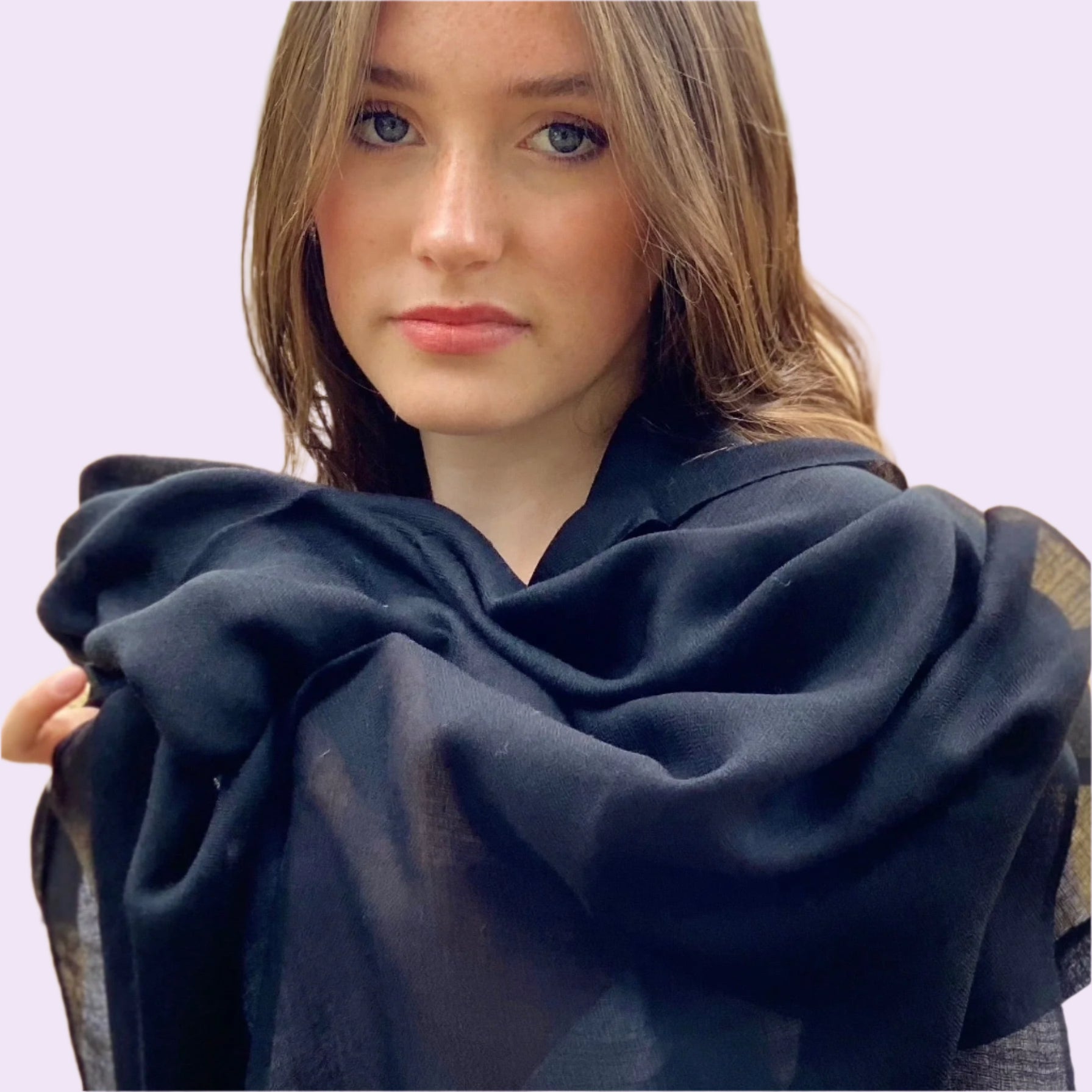 Ebony Black Ultra Fine Pashmina Signature Cashmere