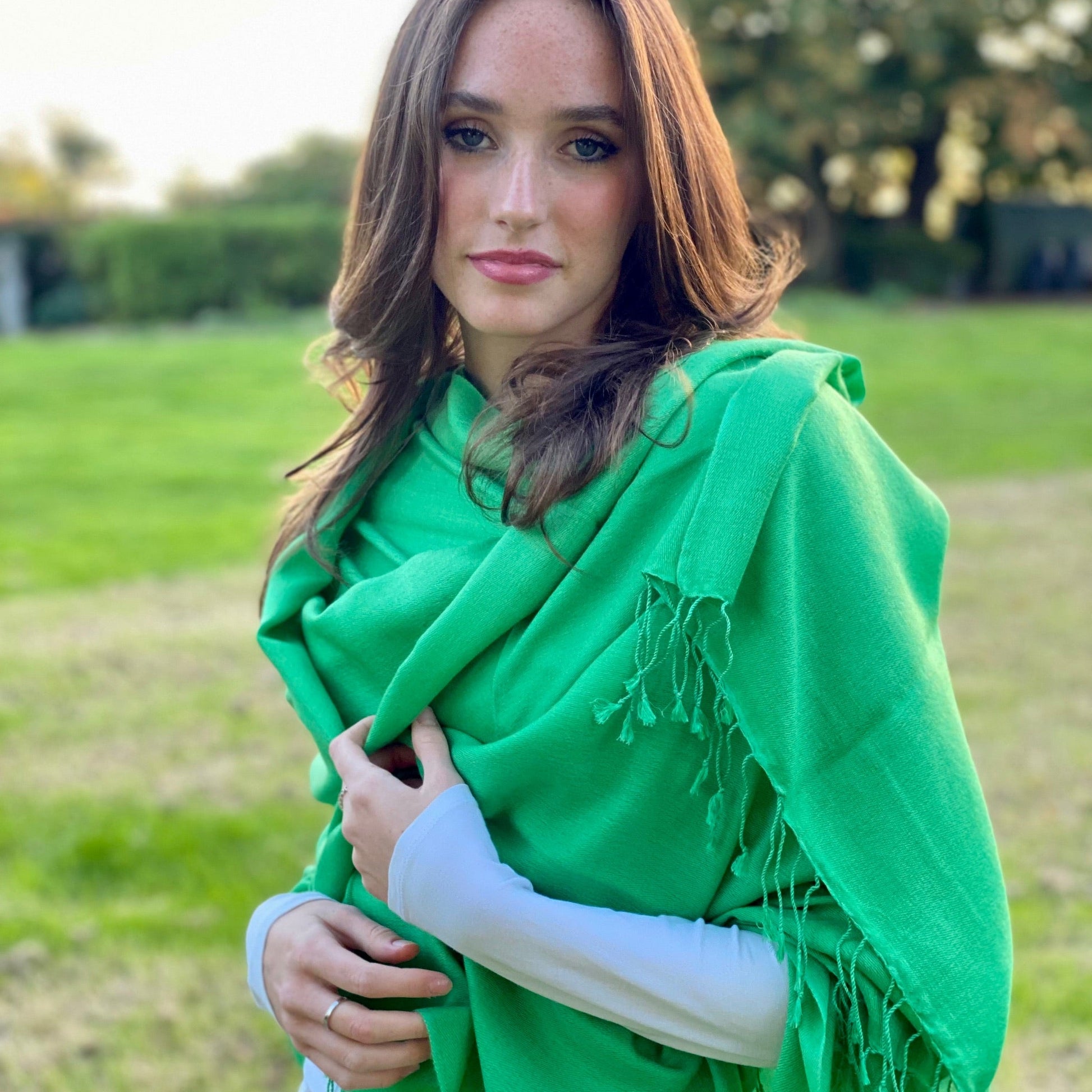 Emerald green cashmere scarf outlet