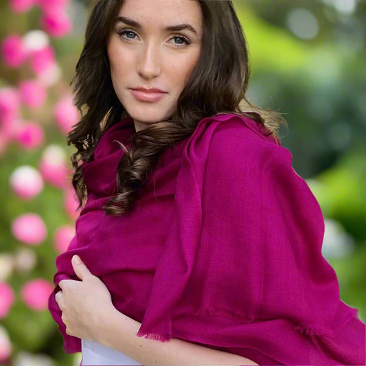 Fuchsia Pink Ultra Fine Pashmina Signature Cashmere