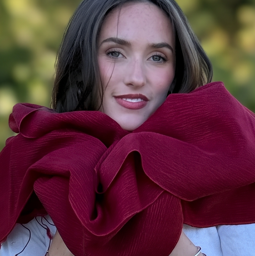 Valentine Red Silk Weave Pashmina