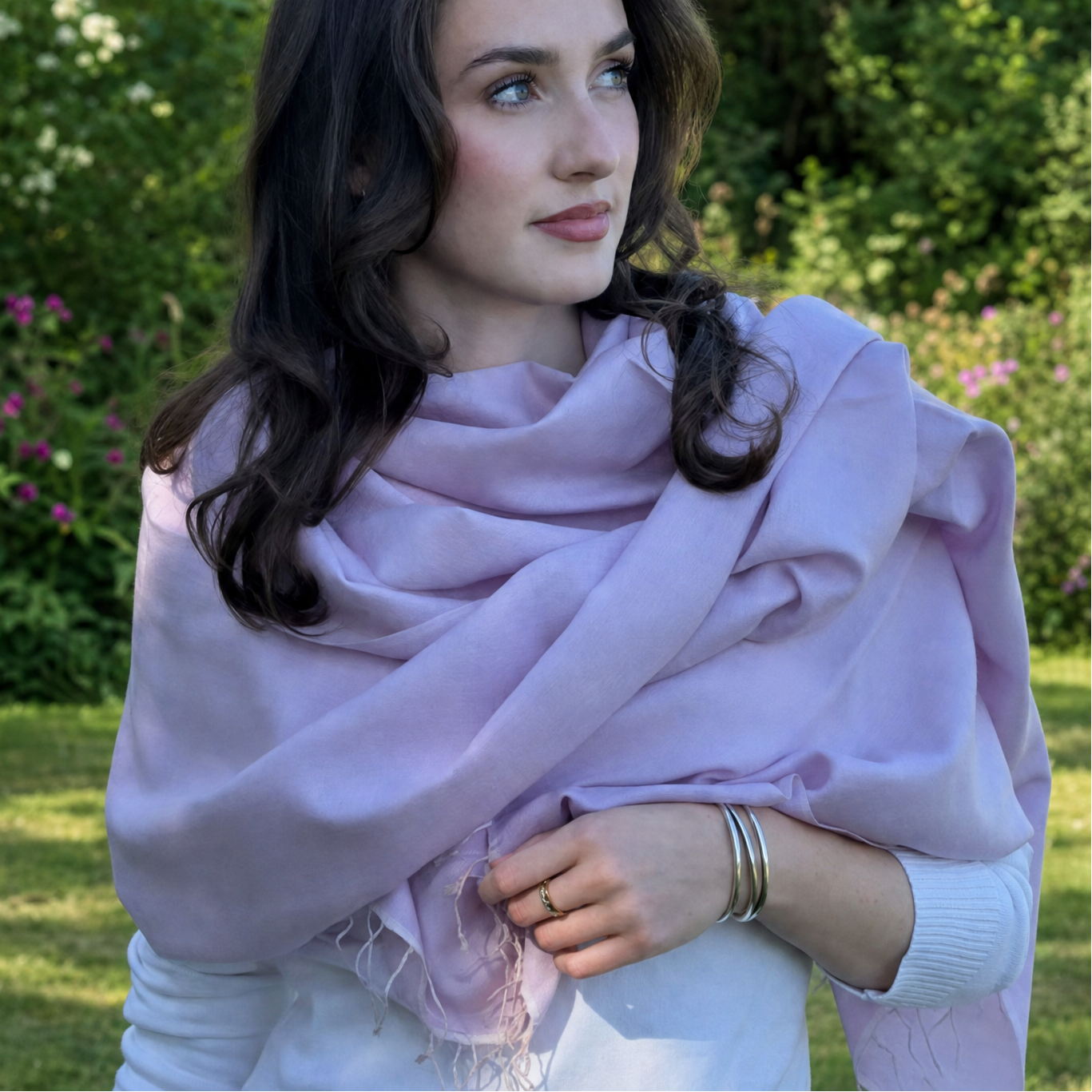 Pale Lilac Classic Pashmina