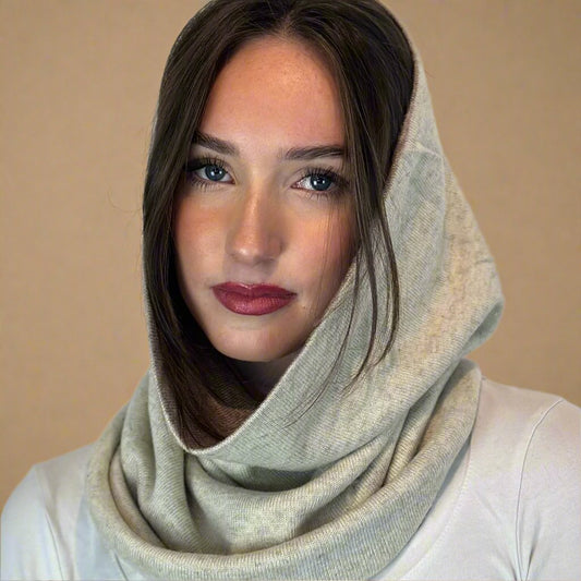 Ash Brown & Natural Cream Reversible Snood