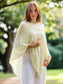 Ivory Cream Classic Poncho Signature Cashmere