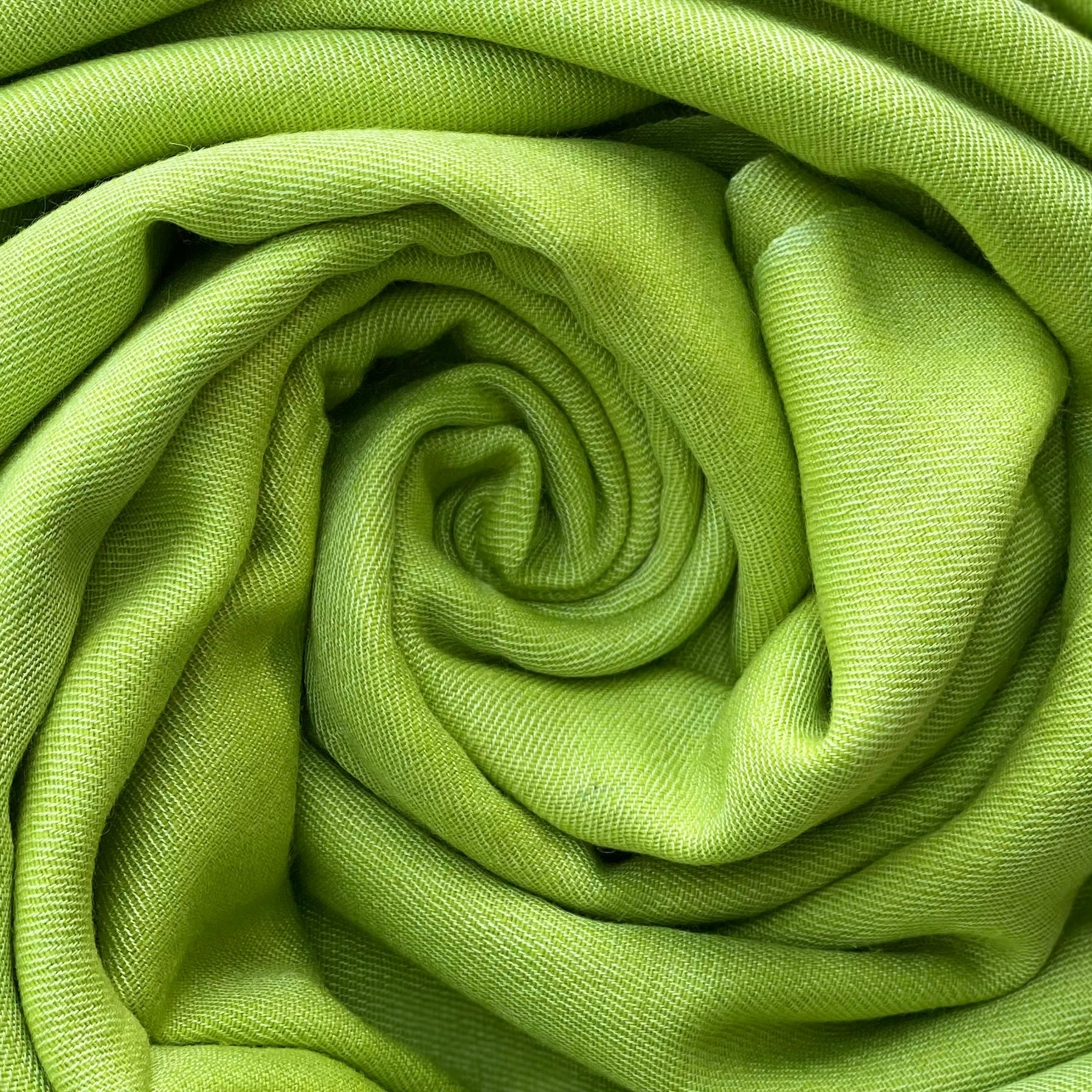 Lime Green Pashmina - Cut Fringe Signature Cashmere