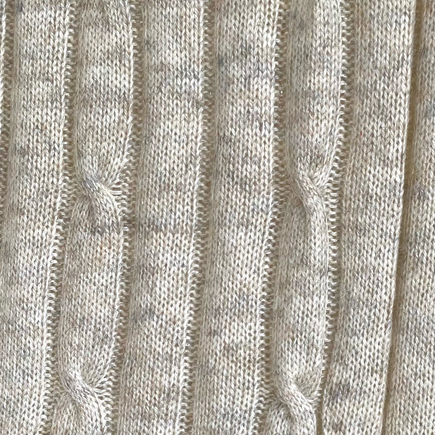 Natural Cream Cable Knit Pashmina Signature Cashmere