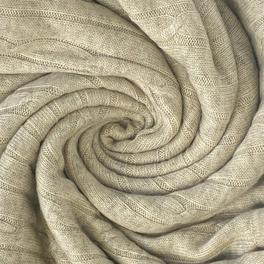 Natural Cream Cable Knit Pashmina Signature Cashmere
