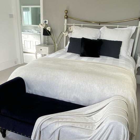 Natural Cream Luxury Cashmere Throw Signature Cashmere