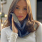 Navy Blue & Storm Grey Reversible Snood Signature Cashmere