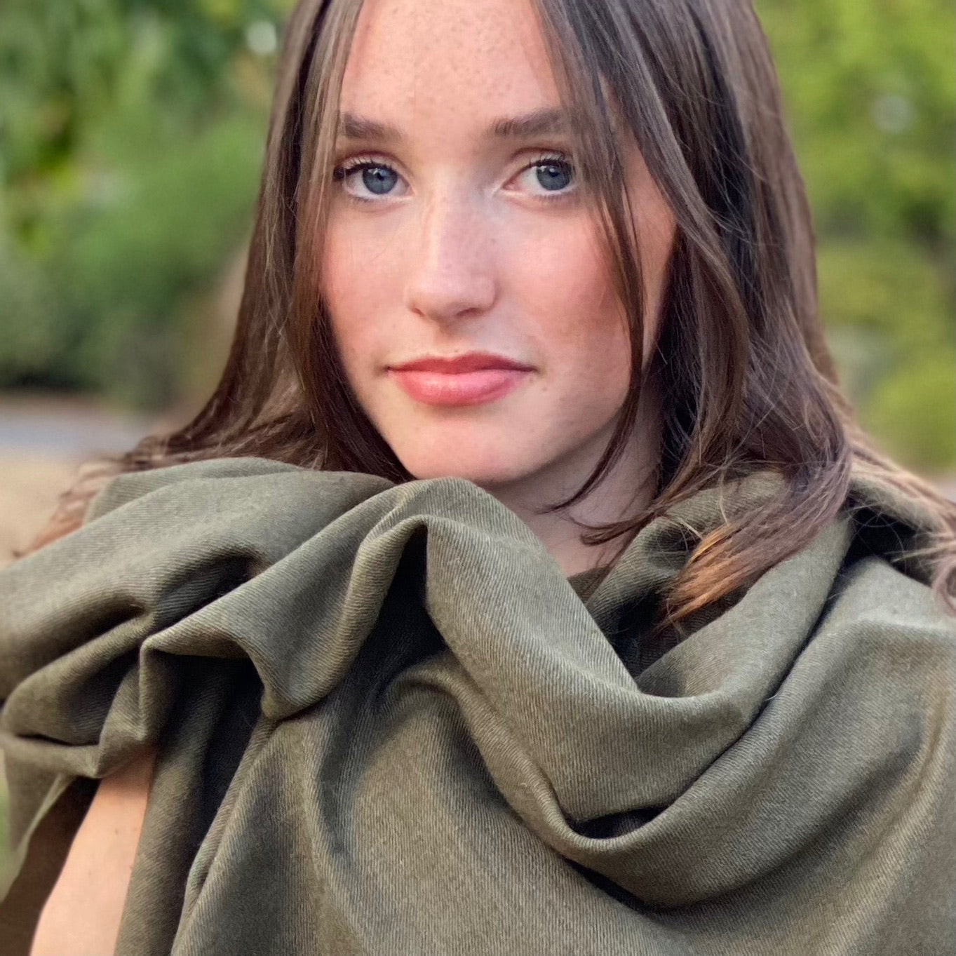 Olive Green Classic Pashmina Signature Cashmere