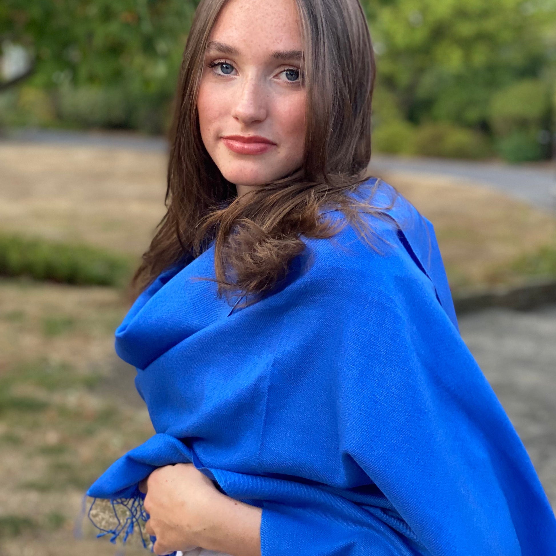 Paradise Blue Classic Pashmina Signature Cashmere