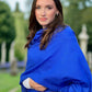 Paradise Blue Ring Pashmina Signature Cashmere