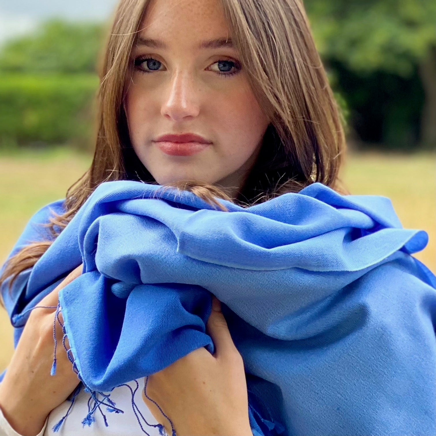 Paradise Blue Shaded Pashmina Signature Cashmere