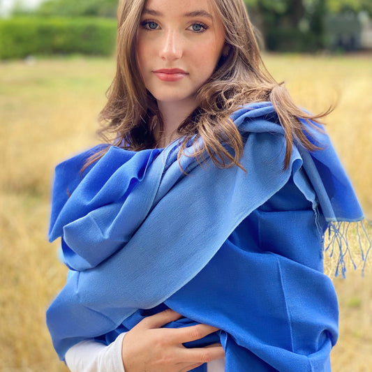 Paradise Blue Shaded Pashmina Signature Cashmere